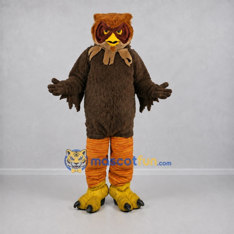 Custom Brown Owl Mascot Costume Adult Full Body Suit for School Events Custom Brown Owl Mascot Costume Adult Full Body Suit for School Events