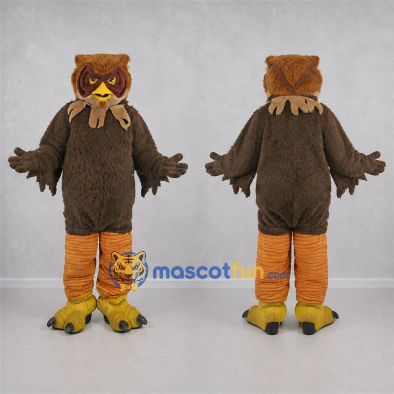 Custom Brown Owl Mascot Costume Adult Full Body Suit for School Events Custom Brown Owl Mascot Costume Adult Full Body Suit for School Events
