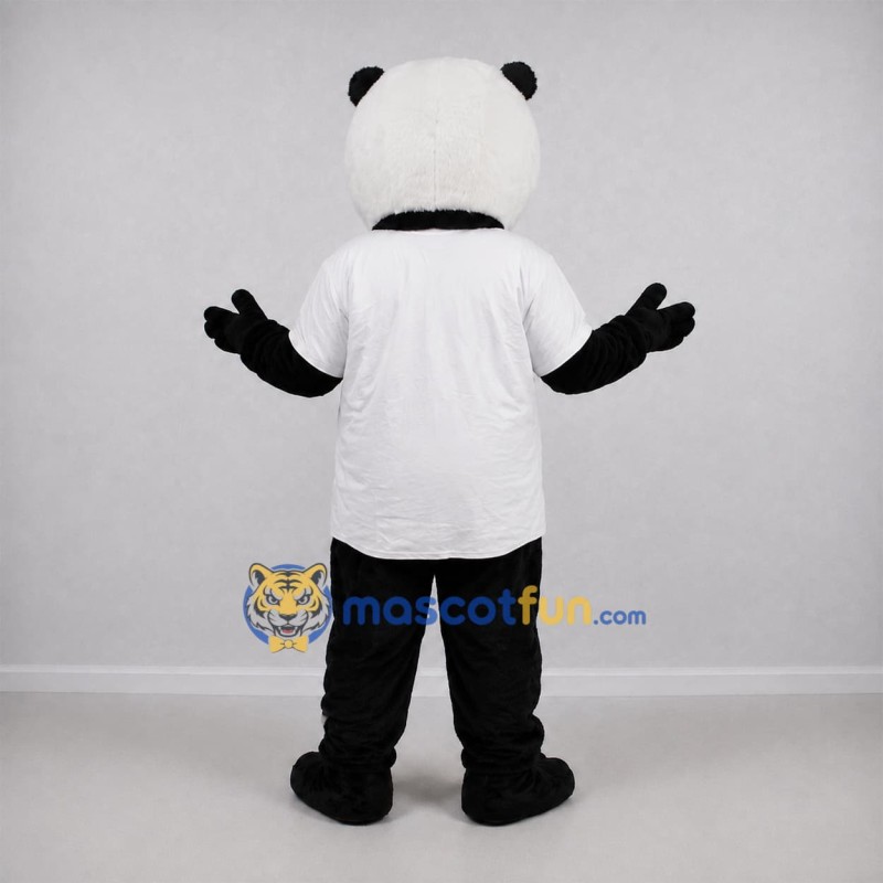 Custom Black and White Panda Mascot Costume Adult Full Body Suit for School Events Custom Black and White Panda Mascot Costume Adult Full Body Suit for School Events