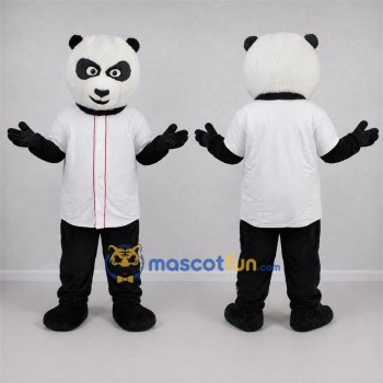 Custom Black and White Panda Mascot Costume Adult Full Body Suit for School Events