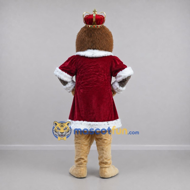 Custom Tan and Red Lion King Mascot Costume Adult Full Body Suit for Stage Performances Custom Tan and Red Lion King Mascot Costume Adult Full Body Suit for Stage Performances