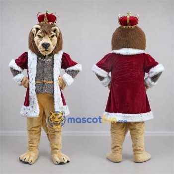Custom Tan and Red Lion King Mascot Costume Adult Full Body Suit for Stage Performances