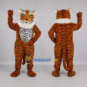 Custom Orange and Black Tiger Mascot Costume Adult Full Body Suit for Sports Events