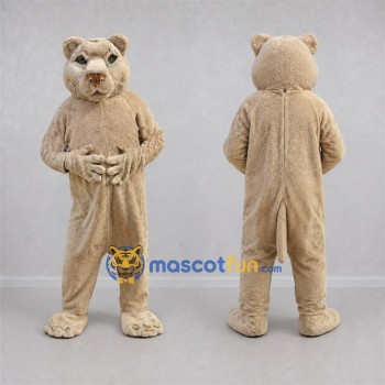 Custom Tan Cougar Mascot Costume Adult Full Body Suit for Sports Events