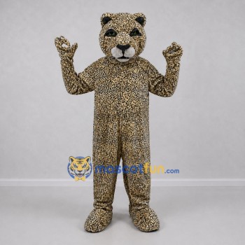 Custom Tan and Black Leopard Mascot Costume Adult Full Body Suit for Wildlife Events
