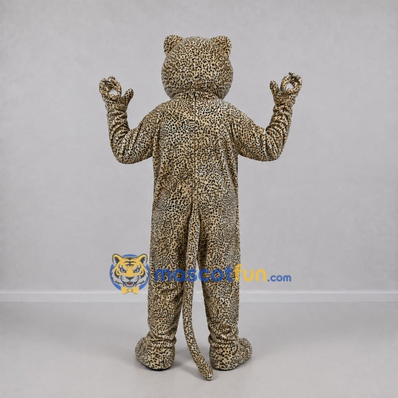 Custom Tan and Black Leopard Mascot Costume Adult Full Body Suit for Wildlife Events Custom Tan and Black Leopard Mascot Costume Adult Full Body Suit for Wildlife Events