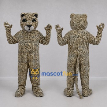 Custom Tan and Black Leopard Mascot Costume Adult Full Body Suit for Wildlife Events