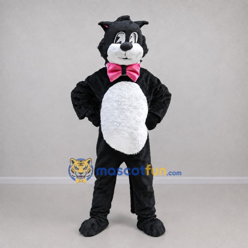 Custom Black and White Cat Mascot Costume Adult Full Body Suit for Birthday Parties Custom Black and White Cat Mascot Costume Adult Full Body Suit for Birthday Parties