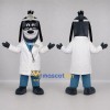 Custom Black and White Doctor Dog Mascot Costume Adult Full Body Suit for Health Events