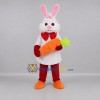 Custom White and Red Easter Bunny Mascot Costume Adult Full Body Suit for Easter Events Custom White and Red Easter Bunny Mascot Costume Adult Full Body Suit for Easter Events