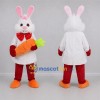 Custom White and Red Easter Bunny Mascot Costume Adult Full Body Suit for Easter Events Custom White and Red Easter Bunny Mascot Costume Adult Full Body Suit for Easter Events