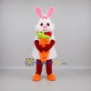 Custom White and Red Easter Bunny Mascot Costume Adult Full Body Suit for Easter Events Custom White and Red Easter Bunny Mascot Costume Adult Full Body Suit for Easter Events