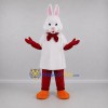 Custom White and Red Easter Bunny Mascot Costume Adult Full Body Suit for Easter Events Custom White and Red Easter Bunny Mascot Costume Adult Full Body Suit for Easter Events