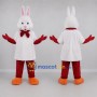 Custom White and Red Easter Bunny Mascot Costume Adult Full Body Suit for Easter Events