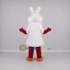 Custom White and Red Rabbit Mascot Costume Adult Full Body Suit for Easter Events Custom White and Red Rabbit Mascot Costume Adult Full Body Suit for Easter Events