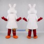 Custom White and Red Rabbit Mascot Costume Adult Full Body Suit for Easter Events