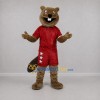 Custom Brown and Red Beaver Mascot Costume Adult Full Body Suit for Sports Events Custom Brown and Red Beaver Mascot Costume Adult Full Body Suit for Sports Events