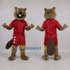Custom Brown and Red Beaver Mascot Costume Adult Full Body Suit for Sports Events Custom Brown and Red Beaver Mascot Costume Adult Full Body Suit for Sports Events