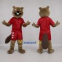 Custom Brown and Red Beaver Mascot Costume Adult Full Body Suit for Sports Events