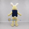 Custom Cream and Blue Easter Bunny Mascot Costume Adult Full Body Suit for Easter Events Custom Cream and Blue Easter Bunny Mascot Costume Adult Full Body Suit for Easter Events