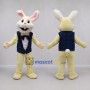 Custom Cream and Blue Easter Bunny Mascot Costume Adult Full Body Suit for Easter Events