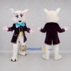 Custom White and Purple Cat Mascot Costume Adult Full Body Suit for Stage Performances Custom White and Purple Cat Mascot Costume Adult Full Body Suit for Stage Performances
