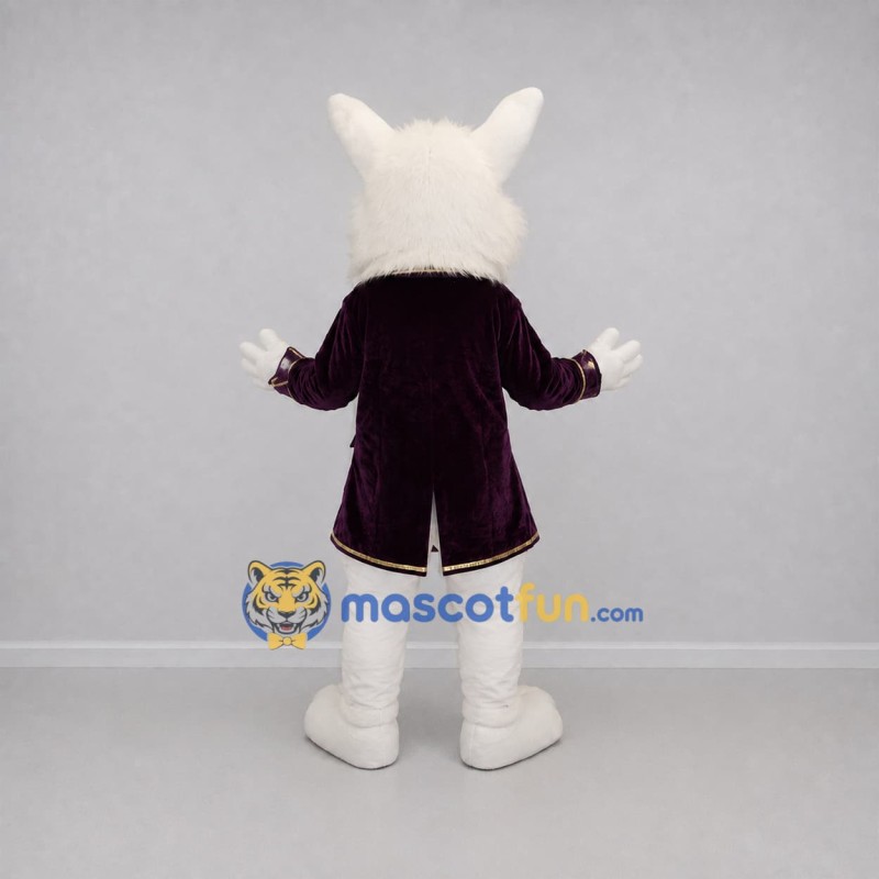 Custom White and Purple Cat Mascot Costume Adult Full Body Suit for Stage Performances Custom White and Purple Cat Mascot Costume Adult Full Body Suit for Stage Performances