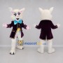 Custom White and Purple Cat Mascot Costume Adult Full Body Suit for Stage Performances