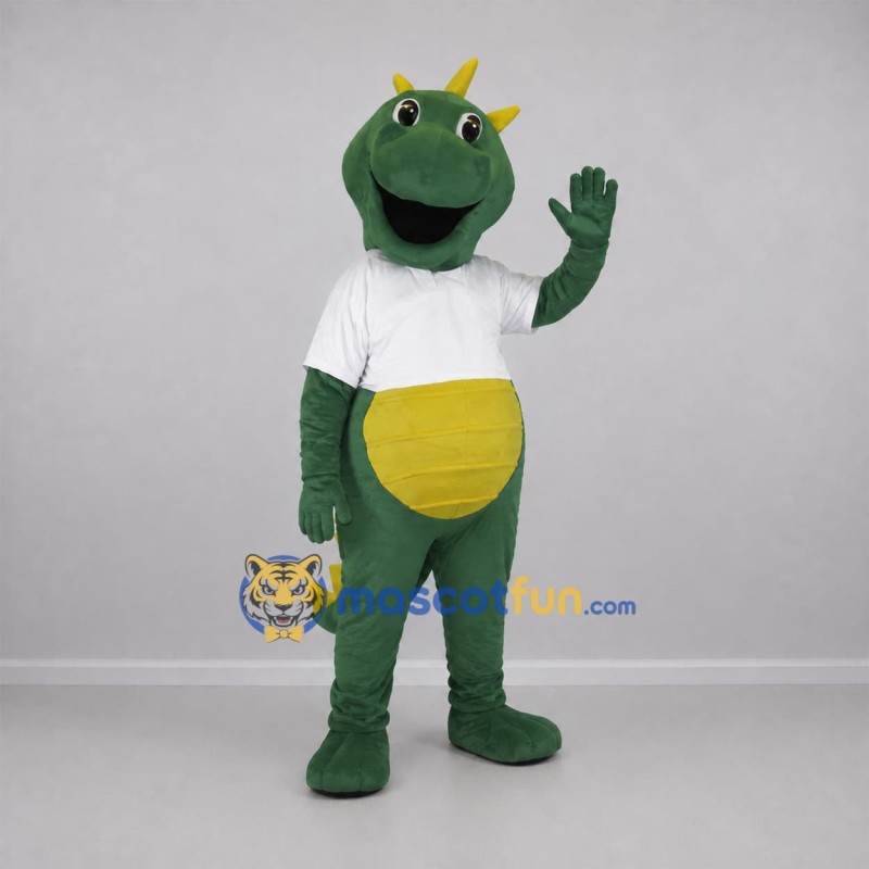 Custom Green and Yellow Dinosaur Mascot Costume Adult Full Body Suit for Dinosaur Parties Custom Green and Yellow Dinosaur Mascot Costume Adult Full Body Suit for Dinosaur Parties