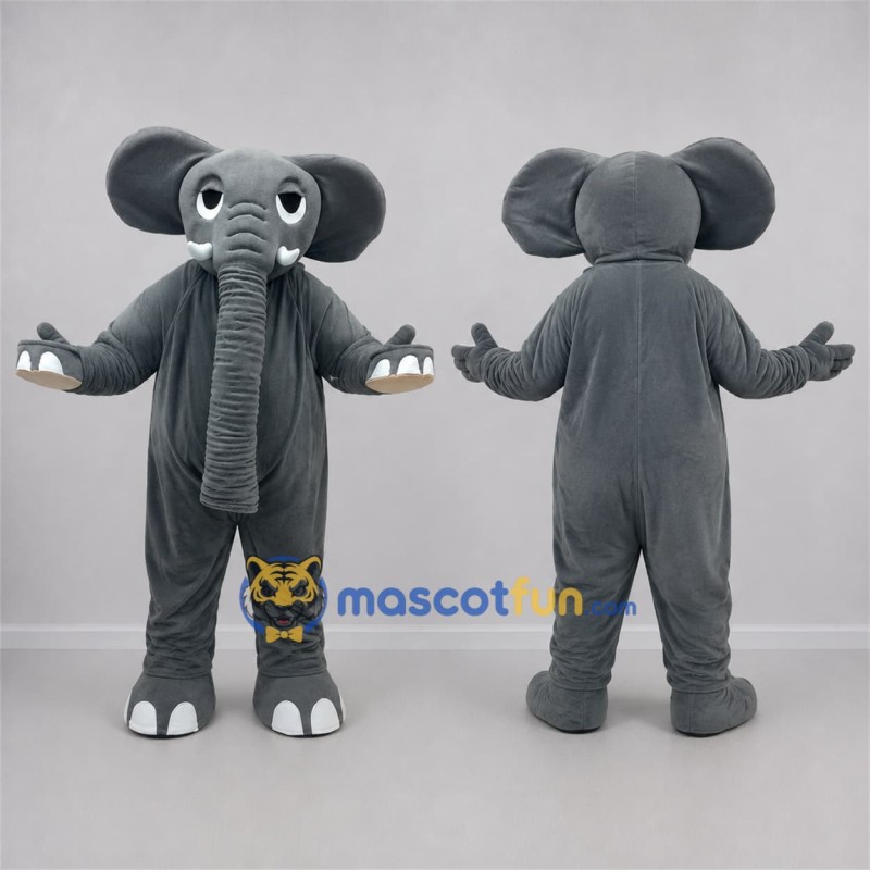 Custom Gray Elephant Mascot Costume Adult Full Body Suit for Wildlife Events Custom Gray Elephant Mascot Costume Adult Full Body Suit for Wildlife Events