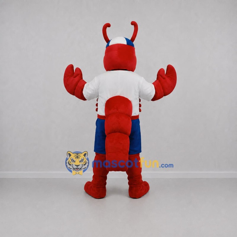 Custom Red and Blue Lobster Mascot Costume Adult Full Body Suit for Seafood Festivals Custom Red and Blue Lobster Mascot Costume Adult Full Body Suit for Seafood Festivals