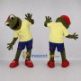 Custom Green and Yellow Frog Mascot Costume Adult Full Body Suit for School Events