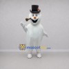 Custom White and Black Snowman Mascot Costume Adult Full Body Suit for Winter Events Custom White and Black Snowman Mascot Costume Adult Full Body Suit for Winter Events