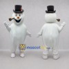 Custom White and Black Snowman Mascot Costume Adult Full Body Suit for Winter Events Custom White and Black Snowman Mascot Costume Adult Full Body Suit for Winter Events