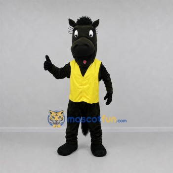 Custom Black and Yellow Horse Mascot Costume Adult Full Body Suit for Equestrian Events Custom Black and Yellow Horse Mascot Costume Adult Full Body Suit for Equestrian Events
