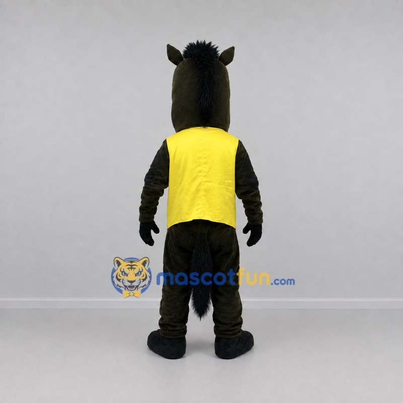 Custom Black and Yellow Horse Mascot Costume Adult Full Body Suit for Equestrian Events Custom Black and Yellow Horse Mascot Costume Adult Full Body Suit for Equestrian Events