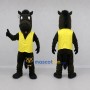 Custom Black and Yellow Horse Mascot Costume Adult Full Body Suit for Equestrian Events