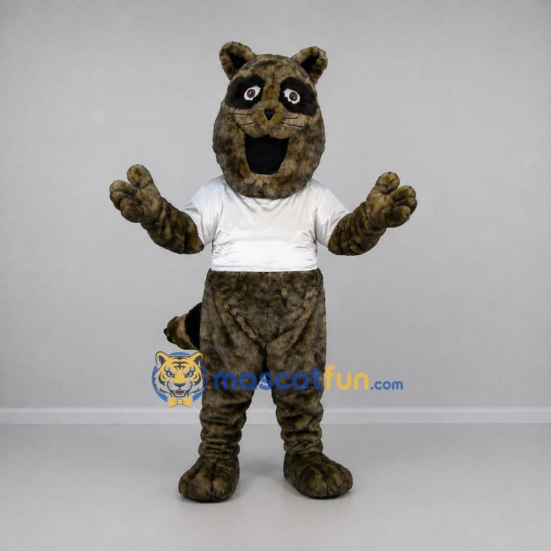 Custom Brown and White Raccoon Mascot Costume Adult Full Body Suit for Wildlife Events Custom Brown and White Raccoon Mascot Costume Adult Full Body Suit for Wildlife Events