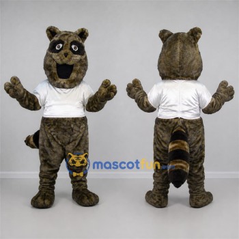 Custom Brown and White Raccoon Mascot Costume Adult Full Body Suit for Wildlife Events