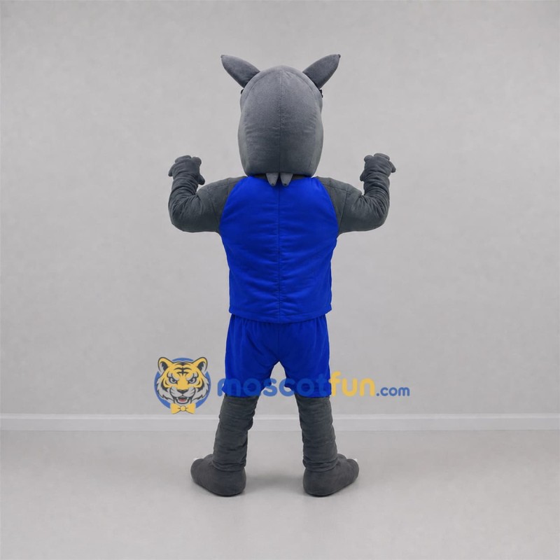 Custom Gray and Blue Wolf Mascot Costume Adult Full Body Suit for Sports Events Custom Gray and Blue Wolf Mascot Costume Adult Full Body Suit for Sports Events
