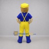 Custom Yellow and Blue Farmer Mascot Costume Adult Full Body Suit for Farm Events Custom Yellow and Blue Farmer Mascot Costume Adult Full Body Suit for Farm Events