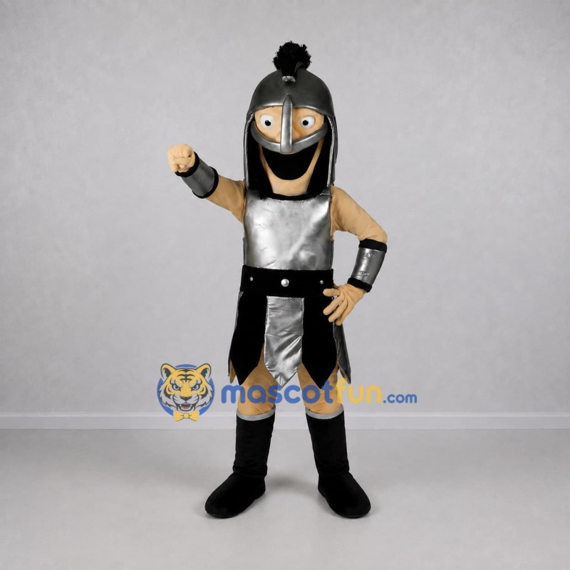 Custom Silver and Black Knight Mascot Costume Adult Full Body Suit for Medieval Events Custom Silver and Black Knight Mascot Costume Adult Full Body Suit for Medieval Events