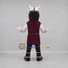 Custom Burgundy and Black Viking Mascot Costume Adult Full Body Suit for Medieval Events Custom Burgundy and Black Viking Mascot Costume Adult Full Body Suit for Medieval Events