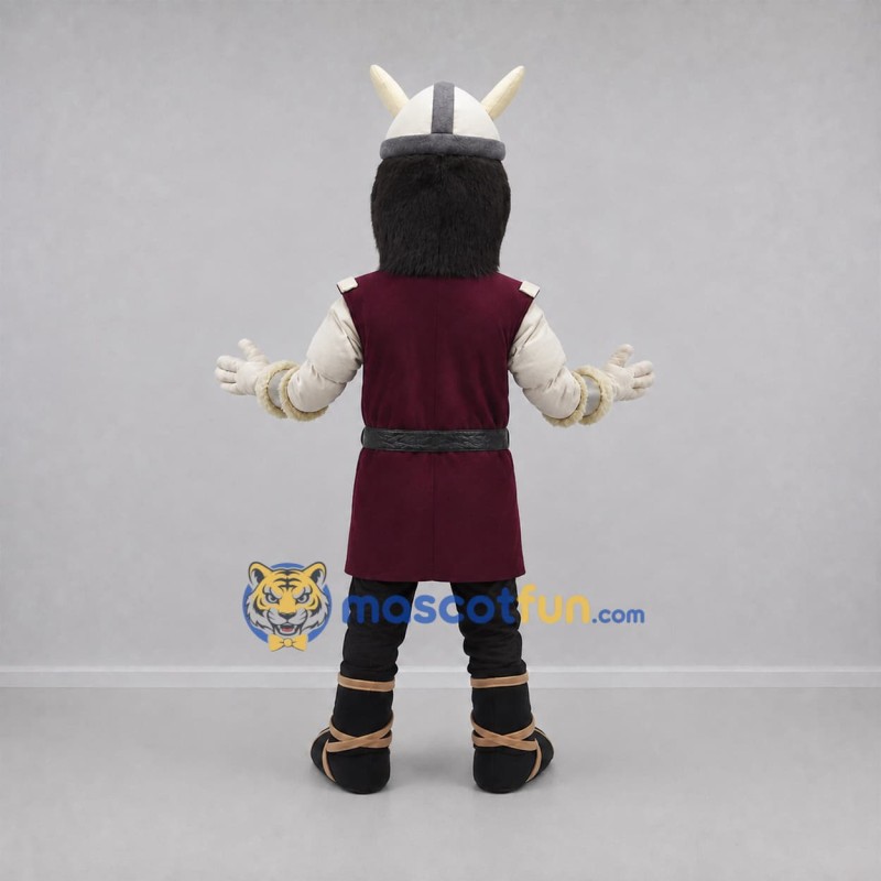 Custom Burgundy and Black Viking Mascot Costume Adult Full Body Suit for Medieval Events Custom Burgundy and Black Viking Mascot Costume Adult Full Body Suit for Medieval Events