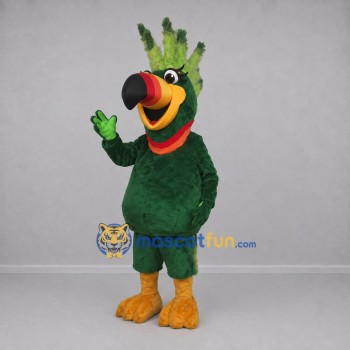 Custom Green and Yellow Tropical Bird Mascot Costume Adult Full Body Suit for Summer Events Custom Green and Yellow Tropical Bird Mascot Costume Adult Full Body Suit for Summer Events