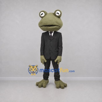 Custom Green and Black Frog Mascot Costume Adult Full Body Suit for Stage Performances Custom Green and Black Frog Mascot Costume Adult Full Body Suit for Stage Performances