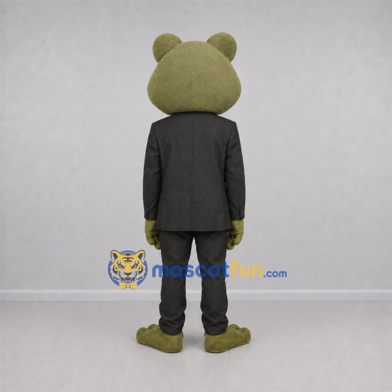 Custom Green and Black Frog Mascot Costume Adult Full Body Suit for Stage Performances Custom Green and Black Frog Mascot Costume Adult Full Body Suit for Stage Performances