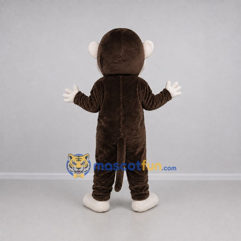 Custom Brown and White Monkey Mascot Costume Adult Full Body Suit for Jungle Parties Custom Brown and White Monkey Mascot Costume Adult Full Body Suit for Jungle Parties