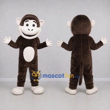 Custom Brown and White Monkey Mascot Costume Adult Full Body Suit for Jungle Parties