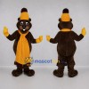 Custom Brown and Yellow Groundhog Mascot Costume Adult Full Body Suit for Winter Events Custom Brown and Yellow Groundhog Mascot Costume Adult Full Body Suit for Winter Events